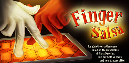 Finger Salsa App for iPhone & Android - an addictive rhtyhm game based on salsa dancing!